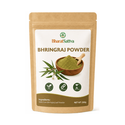 BharatSattva Bhringraj Powder 200g | 100% Pure Bhringraj Powder for Hair Care | Natural Herbal Hair Pack Powder | Finely Ground