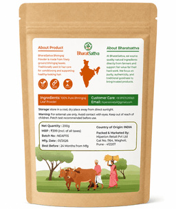 BharatSattva Bhringraj Powder 200g | 100% Pure Bhringraj Powder for Hair Care | Natural Herbal Hair Pack Powder | Finely Ground