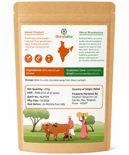 BharatSattva Henna Powder 200g | 100% Pure Henna Powder for Hair Care | Natural Mehendi Powder for Hair Conditioning & Hair Pack